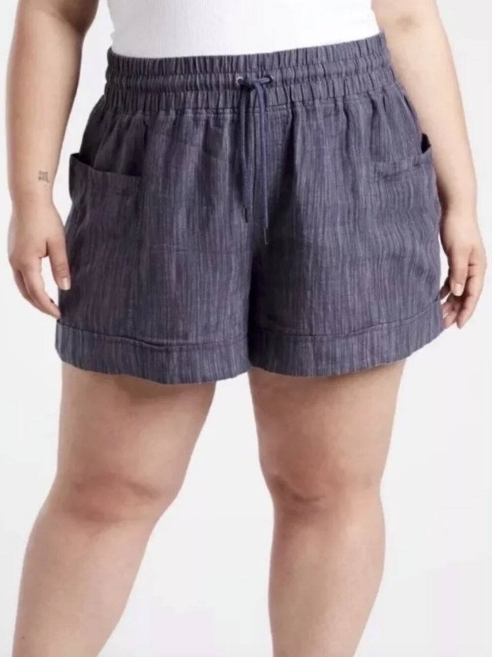 Athleta Cabo Linen Textured 4" Short